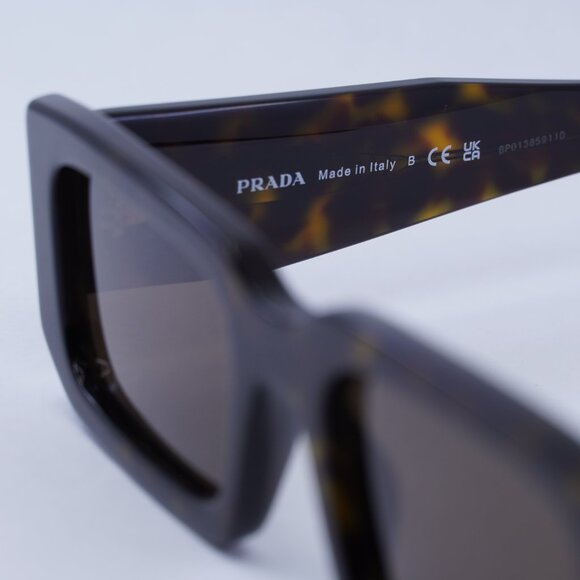 Prada PR06YS 2AU8C1 Sunglasses Havana Rectangle Frame, Dark Brown Lenses main image 8